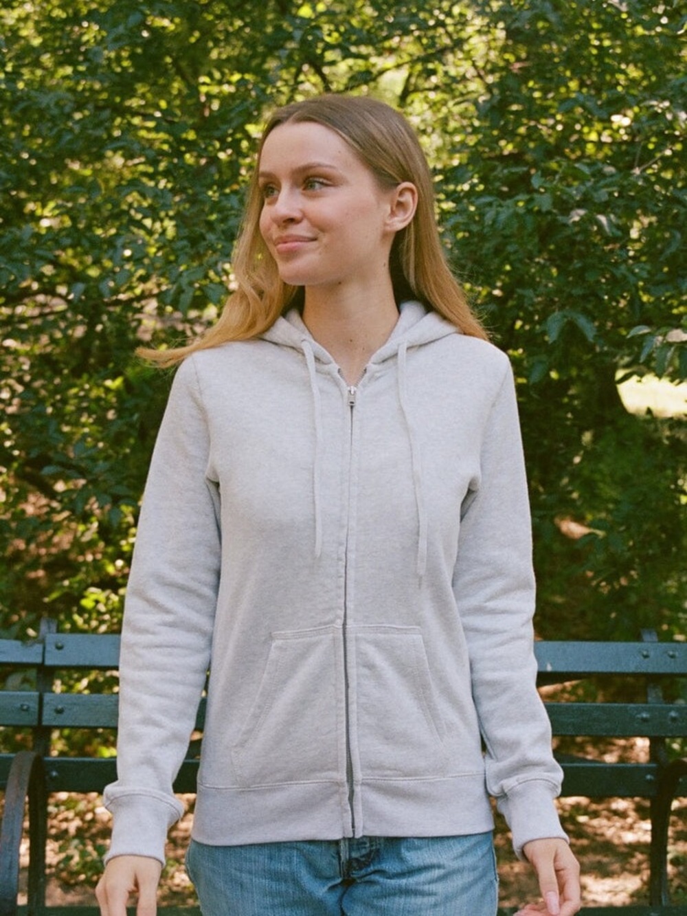Brandy Melville Christy Hoodie Grey OS/S zip sweatshirt cotton 5 stars BNWT
